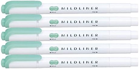 ZEBRA MILDLINER Highlighter pen markers x5 (Mild Blue Green)