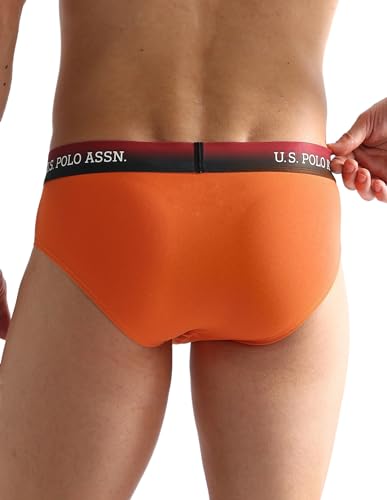 Image of U.S. Polo ASSN. Mens OEB05 Ombre Waistband Solid Underwear Briefs - Pack of 2