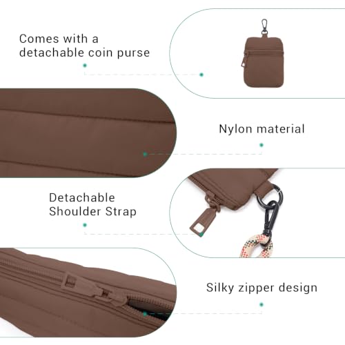 Image of ACUARIO Crossbody Bags for Women - Puffy Tote Bag Purse for Work, Travel, Shoulder Handbag with Small Wallet