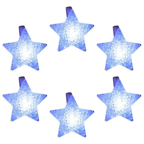 Confezione da 6 braccialetti luminosi a LED luminosi con stella per bambini e adulti, per feste divertenti