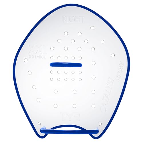 Image of TYR Catalyst Stroke Swim Paddles - Competitive Swimming Technique Equipment | Natural Palm Fitting | Durable K-Resin Construction | Stroke Technique & Power Building | Gridded Multi-Angle Silicone Straps