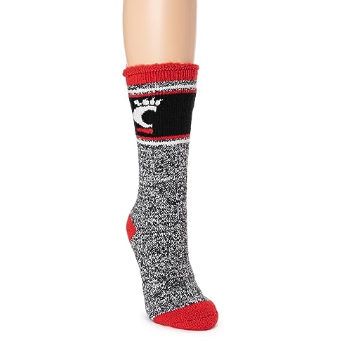 MUK LUKS NCAA Cincinnati Bearcats Game Day Heat Retainer Socks, One Size