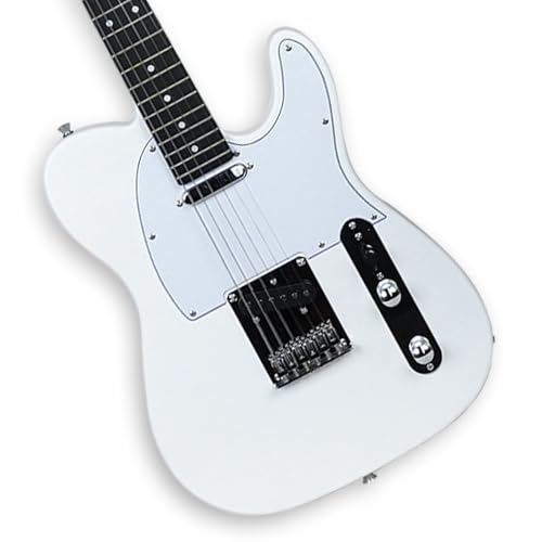Image of Kadence TLWH Tennessee 39 inch Electric Guitar (Classic T Style) | Solid Poplar Wood Body, Maple Neck | Dual Single-Coil Pickups | Fixed Bridge | Gig Bag + Cable | Matte White