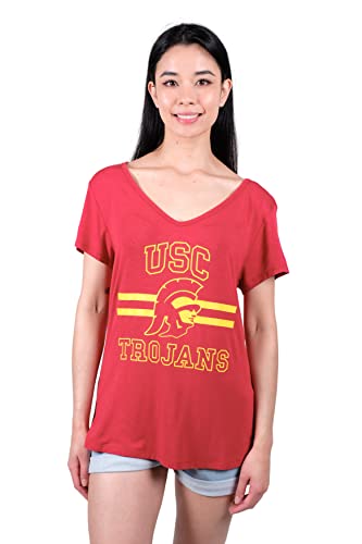 Camisa mujer cuello en V de corte relajado Ultra Game camiseta casual