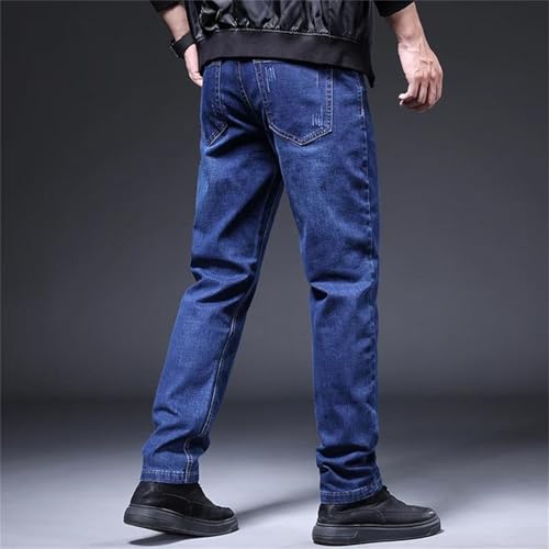 Men's Stretch Jeans Straight Fit Denim Pants Business Casual Classic Work Trousers Comfortable Cowboy Pants2