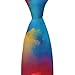WUXEKZO Men's Fashionable Colorful Watercolor Cloud Necktie, Durable Skinny Paisley Necktie for Meeting Office, Suit Accessories