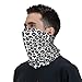 NIUNEW Black Grey Leopard Print Fashion Neck Gaiters Face Mask For Men Women Neck Bandanas Scarf For Cycling