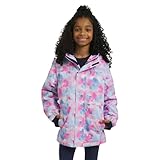 Lands' End Girls' Squall Waterproof Fleece Lined Insulated Jacket, Pink Splash, Large