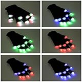 kaiop LED raveGlove,7 Colors Light Show Light Up Finger Gloves For Gloving,Finger Gloving LightGloves, Lighting Flashing Mittens For Adult Teens LightShows, Raves, Festival, Party - Image 4