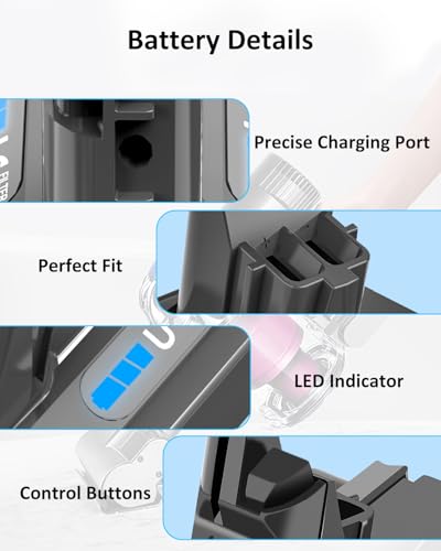 25.2v 5000mAh Replacement for V10 Battery Compatible with SV12 V10 Animal/Absolute/Fluffy/Motorhead/Total Clean/Cyclone