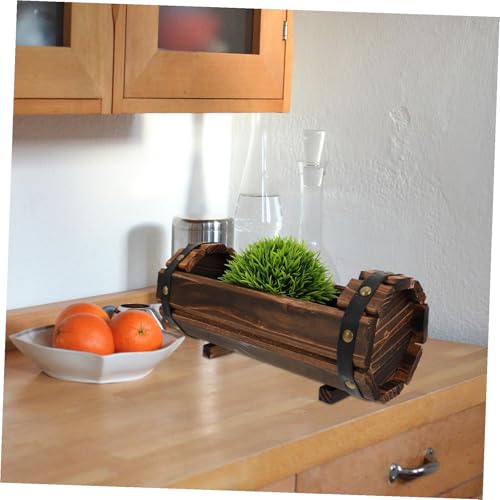Décoration extérieure de balcon avec le pot de fleurs bois rétro Lurrose