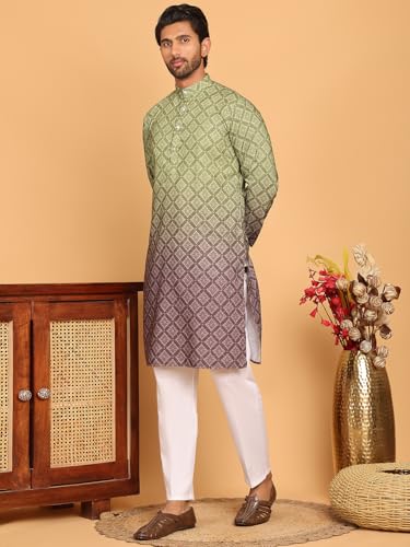 Image of Jompers Embroidered Cotton Kurta with Pyjama.