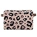 Duży składany kosz do przechowywania, nadruk w panterkę gepard różowy kosz do przechowywania tkanina składany organizer torba z uchwytami 38 x 28 x 24 cm