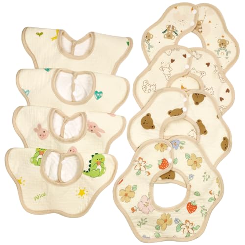 Image of DOSMINE Muslin Baby Bibs for Drooling and Teething Newborn Drool Bibs for Baby Girl Boy