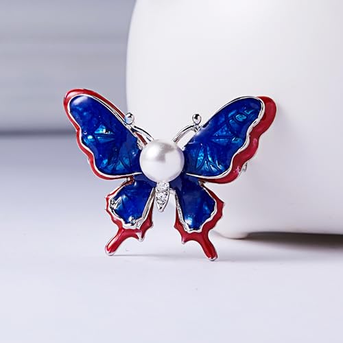 Image of Enamel Brooch Pin For Women Men, Vintage American Flag Crystal Lapel Pin, Christmas Brooch Suit Dress Clips Accessory Gift