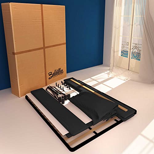 Baldiflex Doppelbett mit Aufbewahrungsbox Licia Soft aus Stoff, Lattenrost für Einzelbetten 180 x 190 cm, fein gepolstertes Kopfteil, schwarz – Bild 7