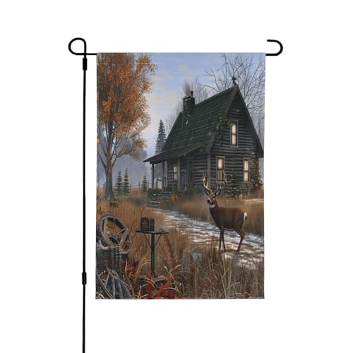Drapeau de jardin chasse aux cerfs grand format décoration extérieure double face polyester - 2
