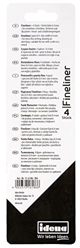 Idena 516186 - Fineliner 4 Stück, Strichstärke 0.4 mm
