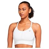 nike w nk df indy ll bra, reggiseno sportivo donna, white/black, l