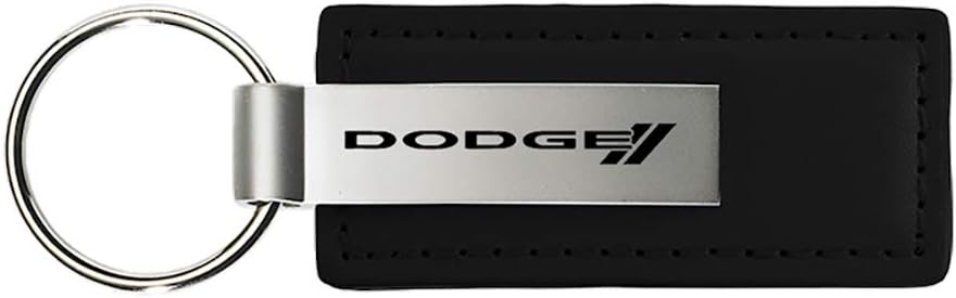 Dodge New Logo Black Leather Key Chain