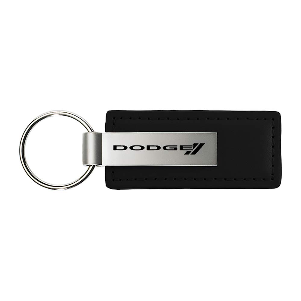 Dodge New Logo Black Leather Key Chain