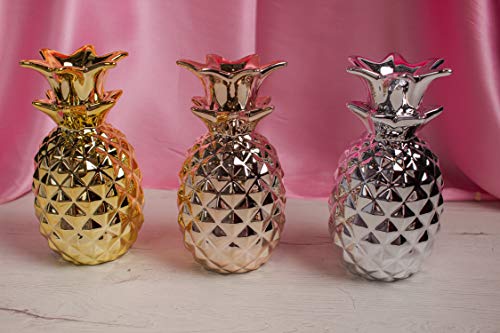 Homevibes Ananas décoratif en céramique Champagne rosé 16 x 8 cm Cover