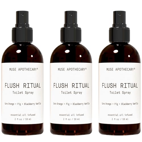 Muse Apothecary Flush Ritual - Aromatic &amp; Refreshing Toilet Spray, Use Before You Go, 2 oz, Infused with Natural Essential Oils - Cara Orange + Fig + Blackberry Vanilla, 3 Pack