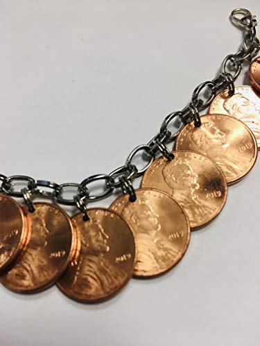 Ann Peden Jewelry Lucky Penny Charm Bracelet, Great Valentine'S Day Gift, Made Of Shiny New Usa Pennies thumb #1