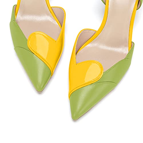 Image of XYD Women's Pumps, Elegant Pointed Toe, D'Orsay Kitten Low Heels, Rhinestone Studs, Slip-On Satin Shoes for Wedding