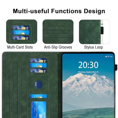 Coque Google Pixel Tablet 2023 11 pouces en cuir PU vert avec support - 3