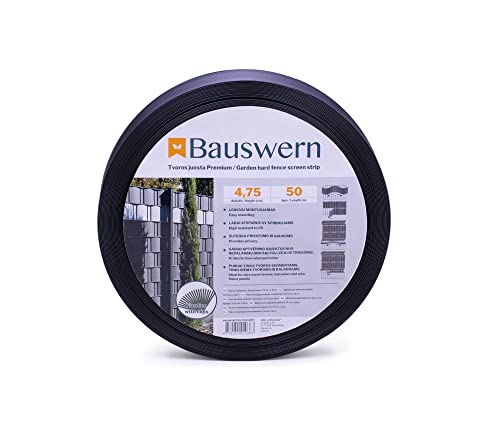 Bauswern Bandes Brise-Vue Premium 700g PP - Résistant aux Intempéries, Facile à Monter - 700 g/m² L 50 m x H 4,75 cm RAL7016 (Anthracite)