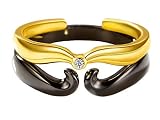 Duomei S925 Sterling Silver The Beauty The Beast Couple Rings Set for Men and Women Adjustable Size