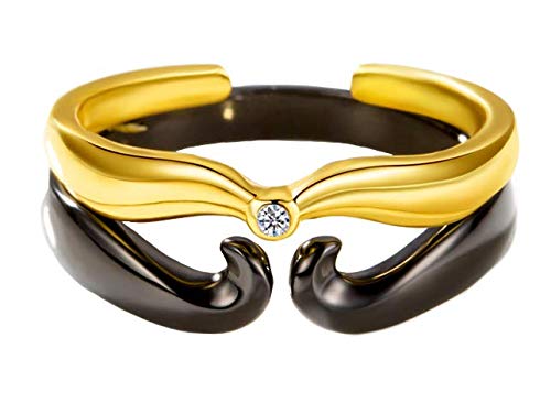 Duomei S925 Sterling Silver The Beauty The Beast Couple Rings Set For Men And Women Adjustable Size #TOP1