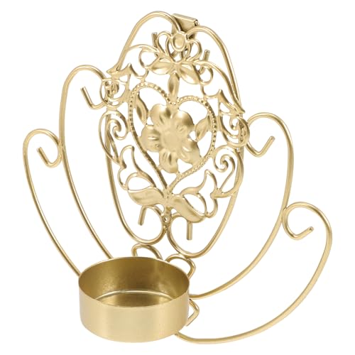 GALPADA Portavelas de Pared de Metal Color Dorado Diseño Colgante Base Decorativa para Velas Aplique Mural para Sala Dormitorio y Fiestas