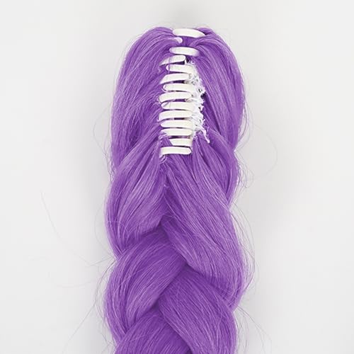 probeauty purple braid wig for women long purple cosplay wig with detachable braids for halloween costume party