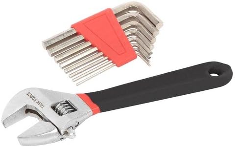 2 Piece Adjustable Wrench and Hex Key Set