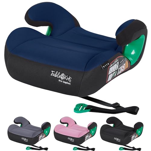 FableKids Seggiolino auto | cintura di sicurezza a 3 punti | seggiolino auto fino a 5 anni | seggiolino auto per bambini di 125-150 cm | seggiolino di rialzo ECE R129/03 | 43 x 40 x 21 cm | Blu