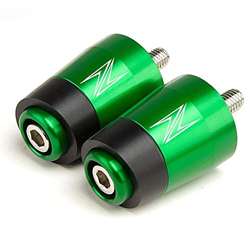 For Kawasaki Z400 Z750 Z800 Z900 Z900RS Z1000 Z1000SX Motocicleta CNC Manija Barra Manillar Agarre Tapa Punta de manija Tapones Tapa (Color : Green) Cover