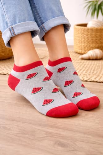 Image of Mint & Oak Low Cut Ankle Women Socks, Christmas Gift Quirky Socks For Friends, Cute Funky Socks, Christmas Secret Santa Gifts For Women