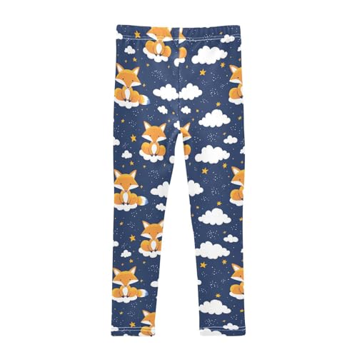 Star Cute Fox Girls Casual Leggings for Kids Printed Long Pant Bottoms Stretch and Soft2