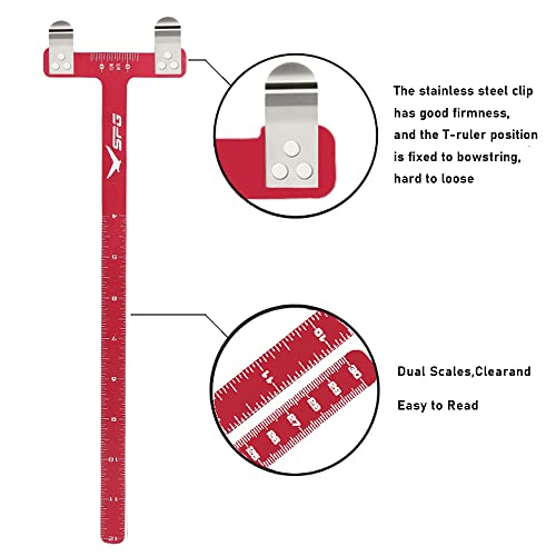 Sopoger Archery Bow Square Nocking Points Pliers Bow String Knock Kit T Shape Turning Bow Square Ruler Tool String-Loop Nocking Buckle Pliers For Recurve Compound Bow Accessories (Red) #TOP4