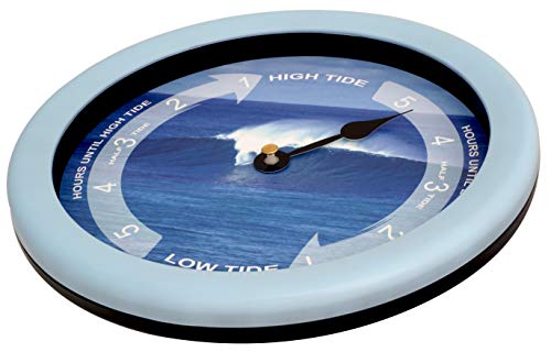 Justime 8.5 Inch Tide Clock Colorful Digital Graphics Designed, Quality Plastic Water Resistant Case, Home Wall Décor (Tt022-Wave L Blue) #TOP3