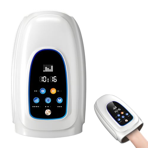 NAVESO Cordless Hand Massager with Heat, Compression, Timer Function, 3 Modes, 5 Levels