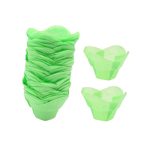 Warmhm 100 Pezzi Pirottini per Cupcake Forma Fiore Resistenti Calore e Impermeabili per Feste Compleanni e Matrimonio