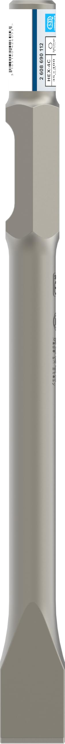 Bosch Accessories 2608690112 Burin plat Queue 6 pans 30 mm 400 x 35 mm, Gris