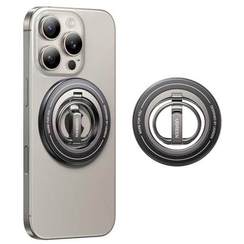 UGREEN Handy Ring Halterung für MagSafe, Doppelseitige Handyringhalterung Finger, 360°Drehung Handy Griff Halter für iPhone 17/16/15/14/13/12 Pro Max und Magsafe Hülle