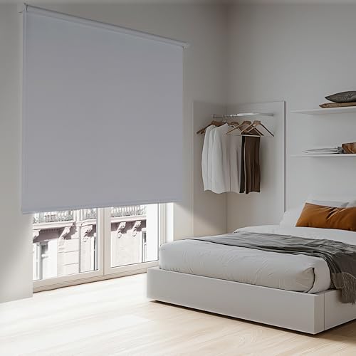 Tende a rullo per interni oscuranti a vetro finestra Tenda oscurante da interno per finestre e porte Avvolgibile termica isolante Protezione solare Montaggio a incastro STORESDECO 180x250 cm Bianco