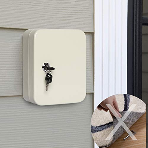 Parrency Caixa de bloqueio de chave montada na parede com 20 ganchos de chave, caixa pequena para ch