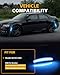 GSOWO Ice Blue LED Side Marker Lights for Chrysler 300 2015-2024, Full LED Strip Ice Blue Front Rear Bumper Light, Smoked Lens Fender Sidemarker Lamps, 4 PCS