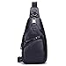 BULLCAPTAIN Shoulder Backpack Casual Cross Body Bag Big Size Genuine Leather 9.7 inch Ipad Pro Pack Travel Sling Bag XB-105 (Black, Small)